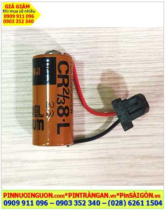 FUJI CR2/3 8.L (Zắc FANUC), Pin nuôi nguồn PLC FUJI CR2/3 8.L lithium 3V 2/3A 1900mAh, Xuất xứ NHẬT 